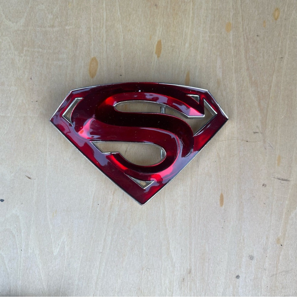 Red Superman Logo Emblem Belt buckle